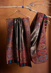 Pashmina Zari Jamawar Shawl D#01 - Black