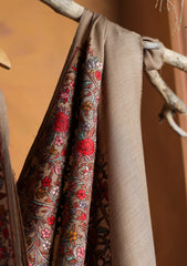Pashmina Embroidered Jaaldar Shawl D#32 - L Brown