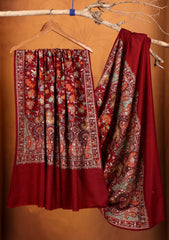 Pashmina Embroidered Jaaldar Shawl D#05 - Maroon