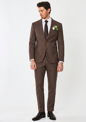 Scabal Plain Selvage Suiting - Muted Brown
