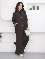 Pret - Moven - Embellished Button Down Set - Brown