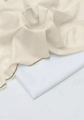 Elite Men Plain Fine 6 Pound Unstitched Boski Suit - Off White