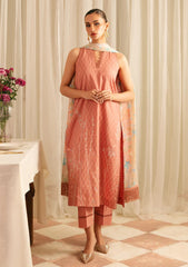 Lawn - Sahar - Jacquard Embroidered - FL-V1-S25-03 - Peach Blossom