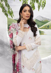 Lawn Collection - Asifa & Nabeel - Aleyna - V02 - WHITE LILY (ALV-02)