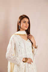 Pret Collection - Manahils - Safiyya - KURTI 099 - Off White