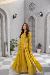 Pret Collection - Manahils - Safiyya - KURTI 099 - Mehendi