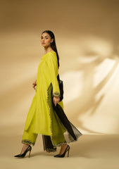 Winter Collection - Fozia Khalid - Silk Edit - Lime Zest - D#13