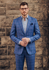Dormeuil Amadeus 365 Wool Fabric - B Blue