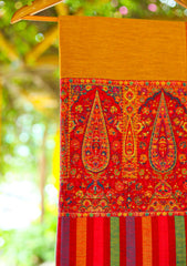 Pashmina Jamawar Work Shawl D - 01 - Mustrd
