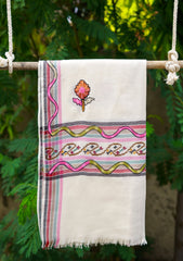 Pashmina Jamawar Shawl D - 09 - Off White