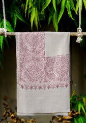 Pashmina Ari Work Shawl D - 175 - L Brown