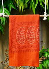 Pashmina Ari Work Shawl D - 189 - D Rust