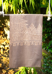 Pashmina Ari Work Shawl D - 179 - L Brown