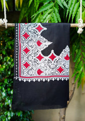 Pashmina Ari Work Shawl D - 168 - Black