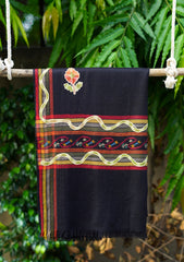 Pashmina Jamawar Shawl D -18 - Black