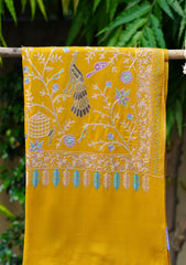 Pashmina Ari Work Shawl D - 192 - Golden