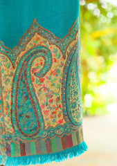 Pashmina Jamawar Shawl D - 03 - Ferozi