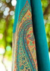 Pashmina Jamawar Shawl D - 03 - Ferozi