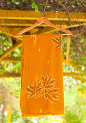 Wool Needle Work Shawl D - 57 - Mustard