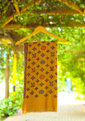 Pashmina Jamawar Shawl D - 06 - Mustrd