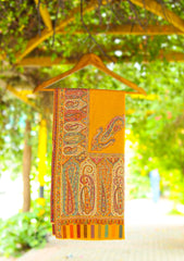 Pashmina Jamawar Shawl D - 04 - Mustrd