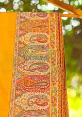 Pashmina Jamawar Shawl D - 04 - Mustrd