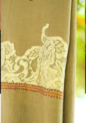Pashmina Kashmiri Work Shawl D - 05 - D Brown