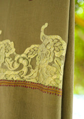 Pashmina Kashmiri Work Shawl D - 05 - D Brown
