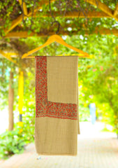Pashmina Kashmiri Work Shawl D - 01 - Brown