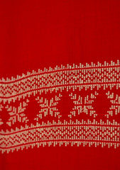 Wool Needle Work Shawl D - 50 - T Red