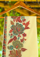 Pashmina Jamawar Shawl D - 05 - Off White