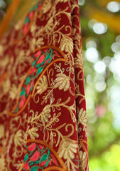 ARI Work Wool Shawl D - 03 - Maroon