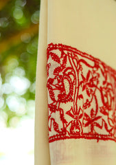 Needle Work Wool Shawl D - 03 - Off White