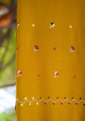 Wool Needle Work Shawl D - 57 - Mustard