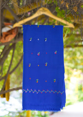 Wool Needle Work Shawl D - 55 - R Blue