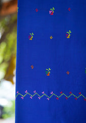 Wool Needle Work Shawl D - 55 - R Blue