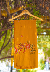 Wool Needle Work Shawl D - 57 - Mustard