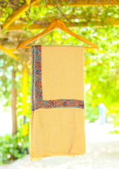 Pashmina Kashmiri Border Shawl D - 29 - L Brown