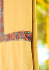 Pashmina Kashmiri Border Shawl D - 29 - L Brown