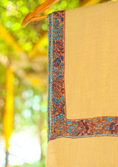 Pashmina Kashmiri Border Shawl D - 29 - L Brown