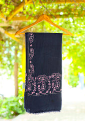 Wool Needle Work Shawl D - 58 - N Blue