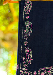 Wool Needle Work Shawl D - 58 - N Blue