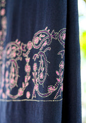 Wool Needle Work Shawl D - 58 - N Blue