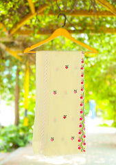 Wool Needle Work Shawl D - 51 - Off White