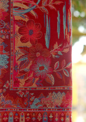 Pure Pashmina Kaani Jamawar Shawl D - 120 - RED