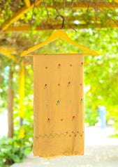 Wool Needle Work Shawl D - 55 - Beige