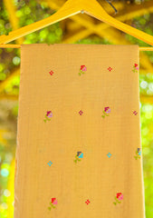 Wool Needle Work Shawl D - 55 - Beige