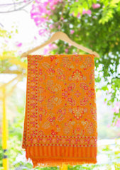 Youdia Karandi Embroidered Shawl D - 01 Mustard