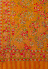 Youdia Karandi Embroidered Shawl D - 01 Mustard