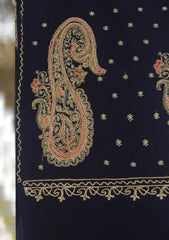 Wool Emboridered Shawl D - 08 - N BLUE